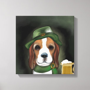 St. Patty Beagle Dog Canvas Print