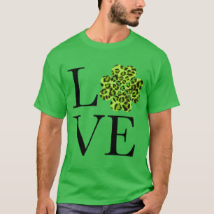 St. Patty’s day Green cheetah leopard shamrock T-Shirt