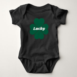 St. Patty’s Shamrock green lucky clover Baby Bodysuit
