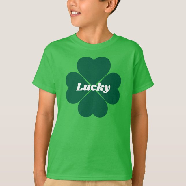 St. Patty’s Shamrocks | green lucky clover T-Shirt (Front)
