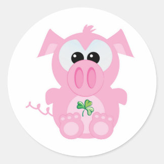 St. Pattys Day Goofkins piggy Classic Round Sticker