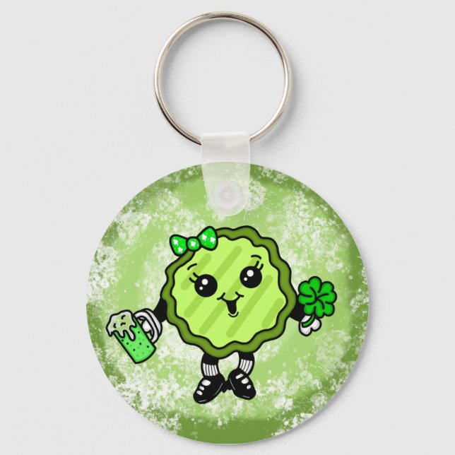 St Patty's Day Pickle | Holiday Pickle  Key Ring (Front)