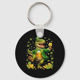 St Pattys Dinosaur Wearing Tuxedo Irish Saint Patr Key Ring