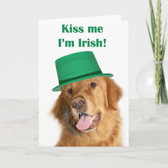 St Patty's golden retriever Card (Front)