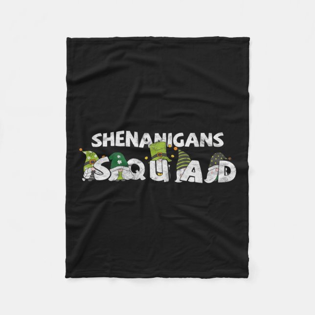St Pattys Squad Gnomes St Patricks Day Shenanigans Fleece Blanket (Front)
