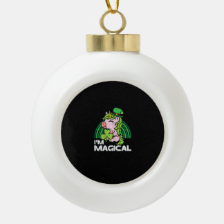 St Pattys Toddler Kids Men Gaming Gamer St Patrick Ceramic Ball Christmas Ornament