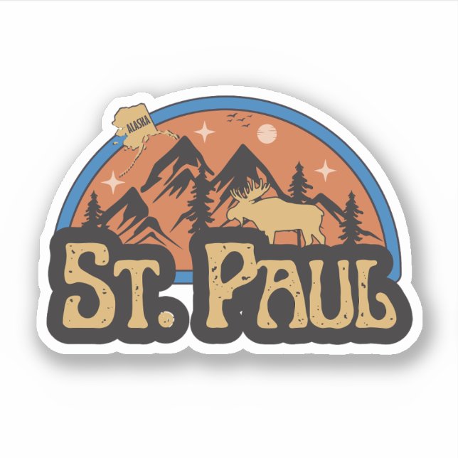 St. Paul, Alaska Sticker (Front)