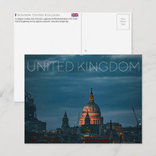 St Paul Cathedral, London, UK Travel Postcard