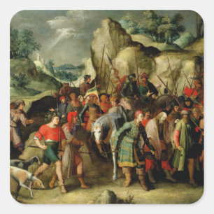 St. Paul Led to Damascus After his Conversion Square Sticker