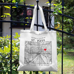 St. Paul Love Locator City Map Wedding Welcome Tote Bag