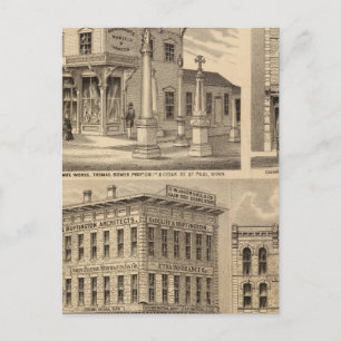 St. Paul, Minneapolis, Minnesota Lithograph Map Postcard