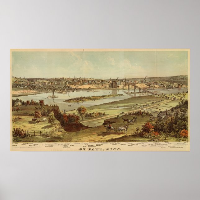 St. Paul, Minnesota Lithograph 2 Poster (Front)