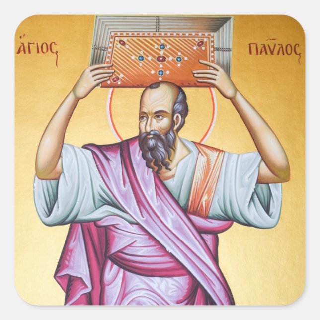 St. Paul Orthodox Christian Icon Square Sticker (Front)