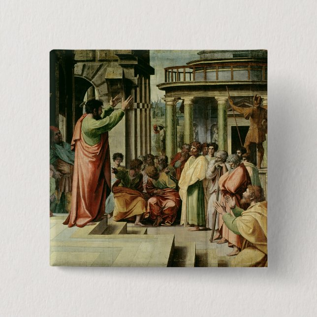 St. Paul Preaching at Athens (cartoon for the Sist 15 Cm Square Badge (Front)