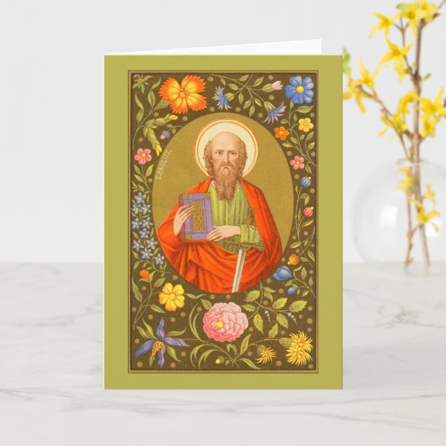 St Paul the Apostle (PM 06)  Blank Greeting Card 1 (Yellow Flower)