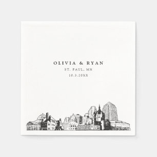 St. Paul Wedding Minimalist Paper Napkin