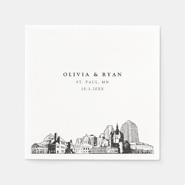 St. Paul Wedding Minimalist Paper  Napkin (Front)