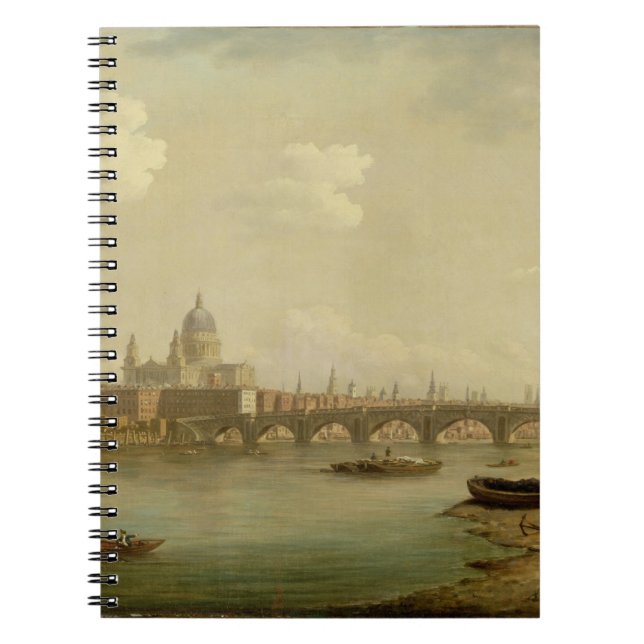 St. Paul's and Blackfriars Bridge, London, c.1770- Spiral Notebook (Front)