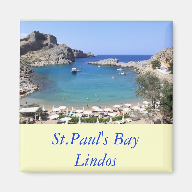 St.Paul's Bay, Lindos Magnet (Front)