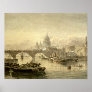 St. Paul's Cathedral and London Bridge from the Su Poster