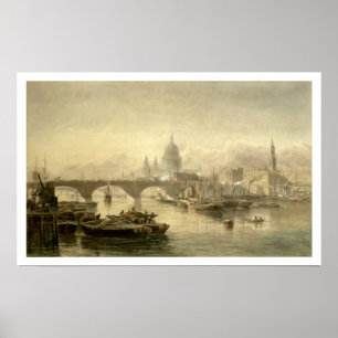 St. Paul's Cathedral and London Bridge from the Su Poster