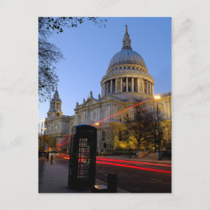 St.Paul's Cathedral at dusk, London UK Postcard