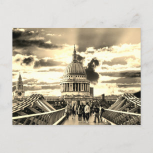 St Paul's Cathedral, London Sepia Postcard