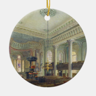 St. Paul's, Deptford (w/c on paper) Ceramic Tree Decoration