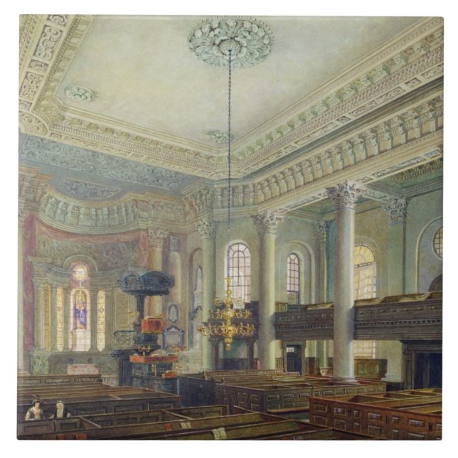 St. Paul's, Deptford (w/c on paper) Tile (Front)