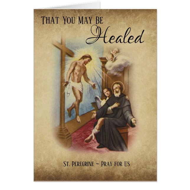 St. Peregrine Patron Saint of Cancer Jesus Cross (Front)