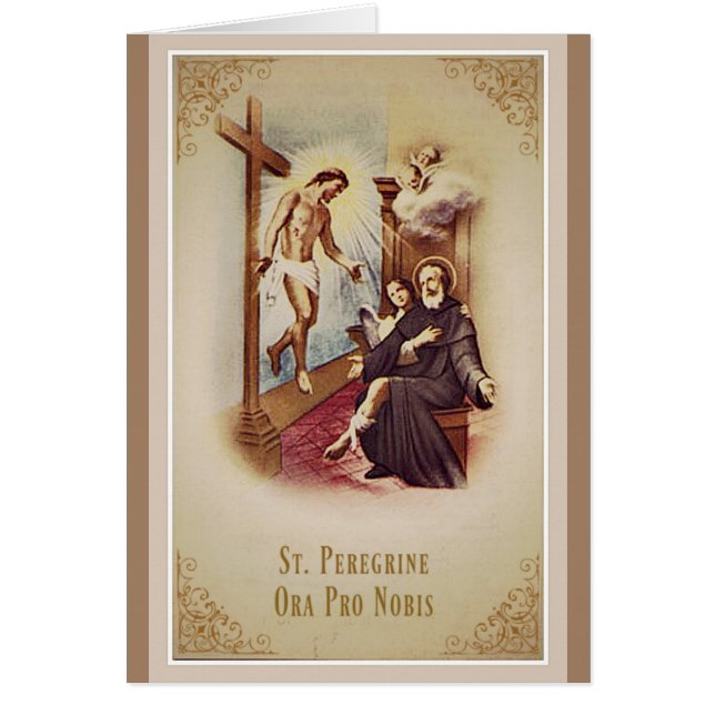 St. Peregrine Patron Saint of Cancer Jesus Cross (Front)