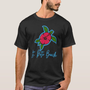 St Pete Beach 2022 Sea Turtle Tropical Flowers Vac T-Shirt
