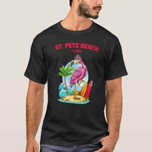 St Pete Beach Flamingo Surfboard T-Shirt