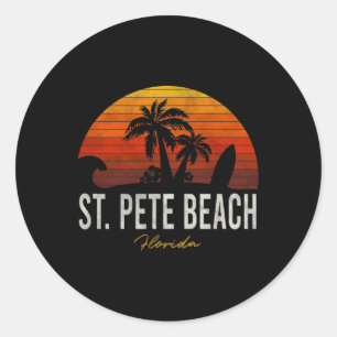 St. Pete Beach Florida Fl Palms Vacation Surf Suns Classic Round Sticker