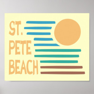St. Pete Beach Florida geometric sunset Poster