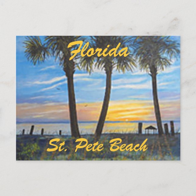 "ST. PETE BEACH FLORIDA PALMS POSTCARD" POSTCARD (Front)