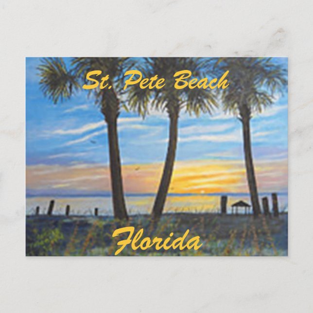 "ST. PETE BEACH FLORIDA PALMS POSTCARD" POSTCARD (Front)