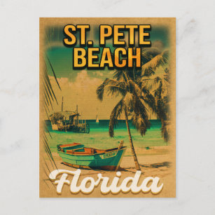 St. Pete Beach Florida Souvenir Vintage Palm Trees Postcard