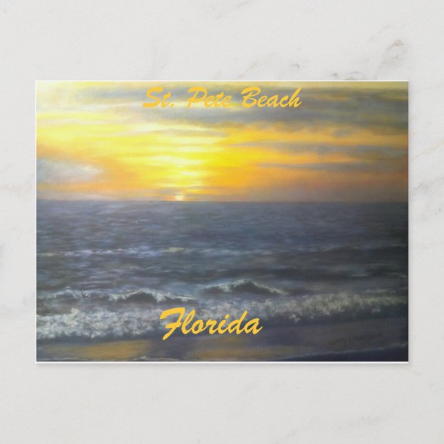 "ST. PETE BEACH FLORIDA SUNSET POSTCARD" POSTCARD (Front)