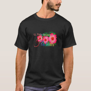 St Pete Beach Florida Tropical Flowers Family Vaca T-Shirt