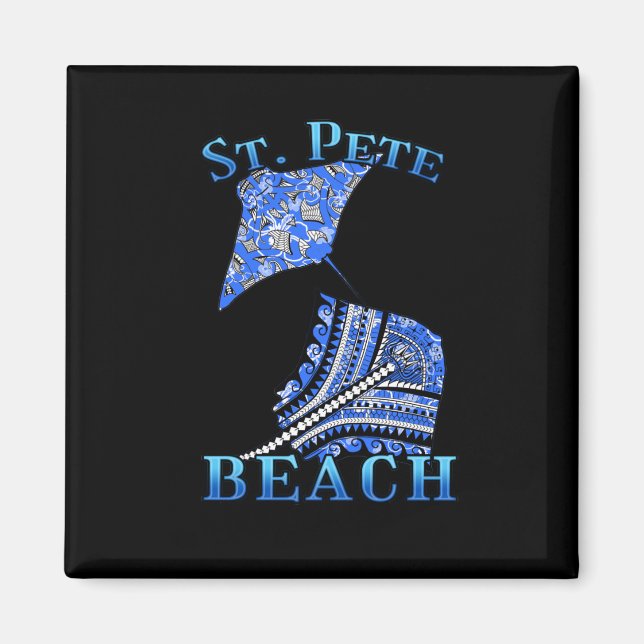 St Pete Beach Florida Vacation Tribal Stingray Magnet (Front)