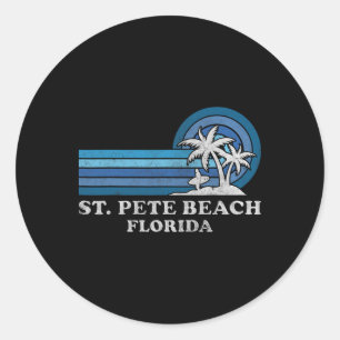 St. Pete Beach Florida Vintage Family Summer Vacat Classic Round Sticker