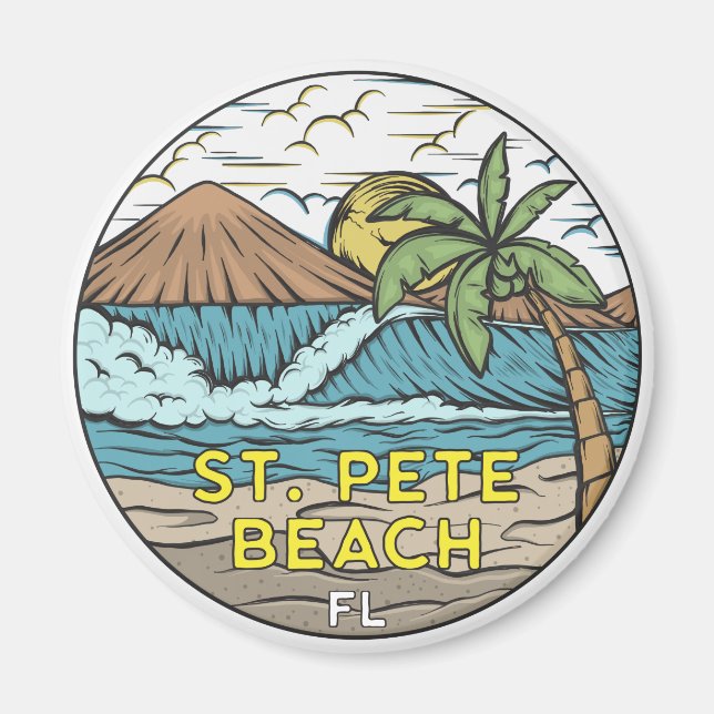 St Pete Beach Florida Vintage Magnet (Front)
