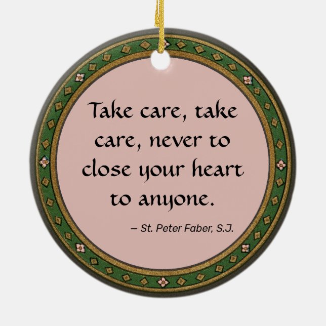 St. Peter Faber (BK 051; famous quote) Ceramic Tree Decoration (Back)