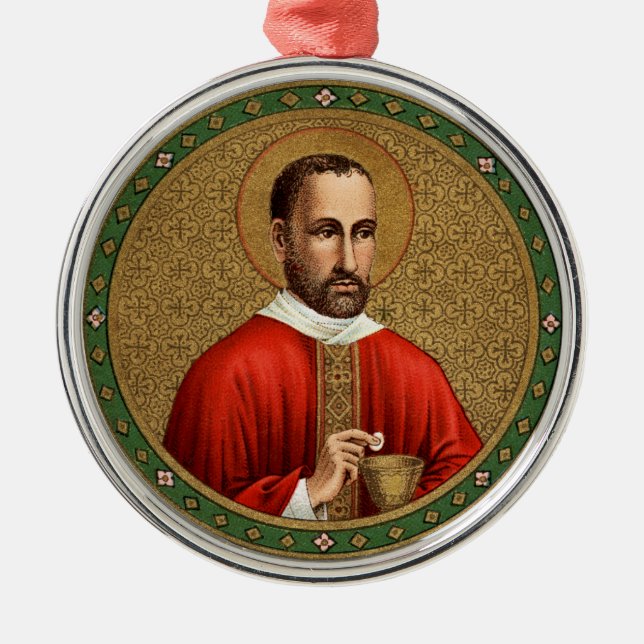 St. Peter Faber (BK 051) Round Metal Tree Decoration (Front)