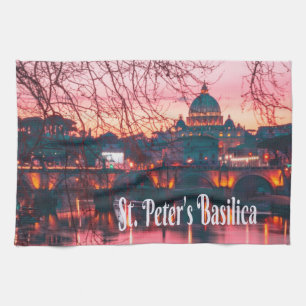 St. Peter’s Basilica, Rome, Italy Tea Towel