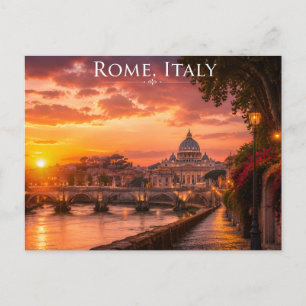 St. Peter’s Basilica & Tiber River Postcard