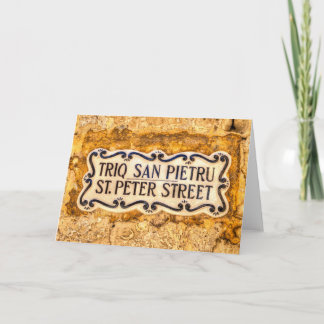 St Peter Street Sign Malta  Card