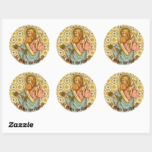 St. Peter the Apostle (RLS 14) Classic Round Sticker (Sheet)