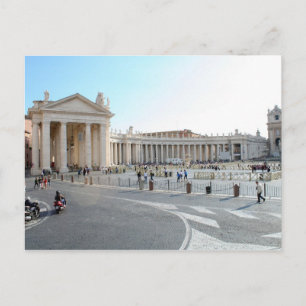 St Peter's Basilica and Columns in Vatican City. Postcard